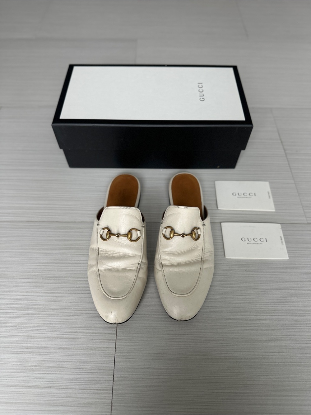 Gucci Horsebit Accent Leather Slip-On Loafers with Mules